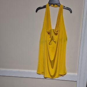 Yellow Halter Neck Drape Top